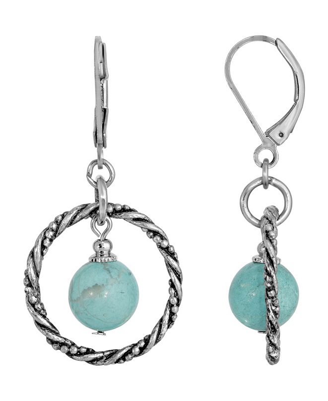 genuine turquoise hoop earrings