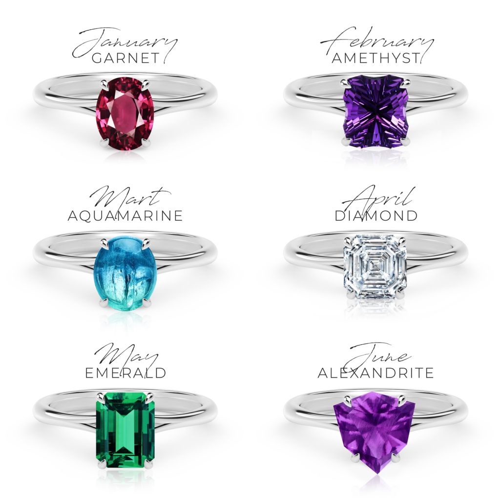 Image of Birthstones for January thru June