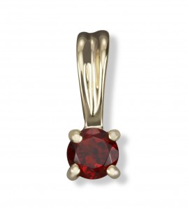 Image of 14k Gold Genuine Garnet Birthstone Charm