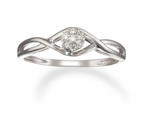 Image of 14k White Gold Diamond Promise Ring