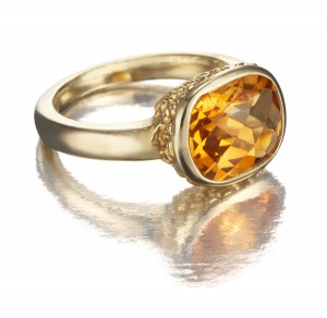 Image of Faceted Citrine Ring in 14k Gold