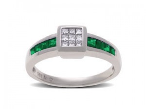 Image of Channel Setting in Emerald Ring 