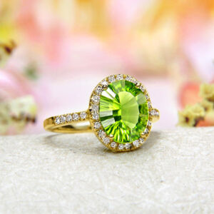 Image of Peridot Ring with Diamonds