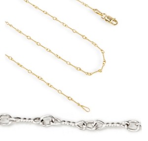 Image of 14k Cable Station Necklace in White or Yellow Gold