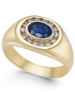 Image of blue sapphire engagement ring for men