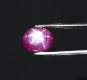 Image of cabochon cut star ruby with asterism