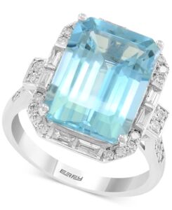 Image of Aquamarine and Diamond Ring