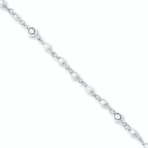 Image of Cultured Pearl Anklet Sterling Silver