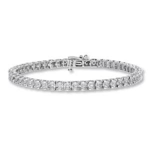 Image of Diamond Bracelet Round-cut Sterling Silver