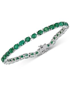 Image of Emerald Tennis Bracelet in Sterling Silver