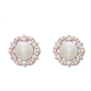 Image of Freshwater Cultured Pearl Earrings 10K Rose Gold