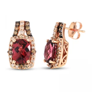 Image of Garnet Earrings in 14K Strawberry Gold