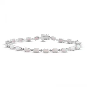 image of Lab-Created Opal Bracelet Oval-cut Sterling Silver