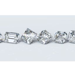 image of Ten of the most popular diamond cut styles in line on white background