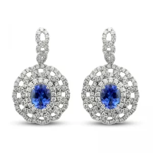 image of Tanzanite Earring with Diamonds in Platinum
